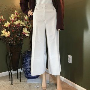🎄ANN TAYLOR Putty Wide-Leg Crop Pants Sz. 14~NWT!